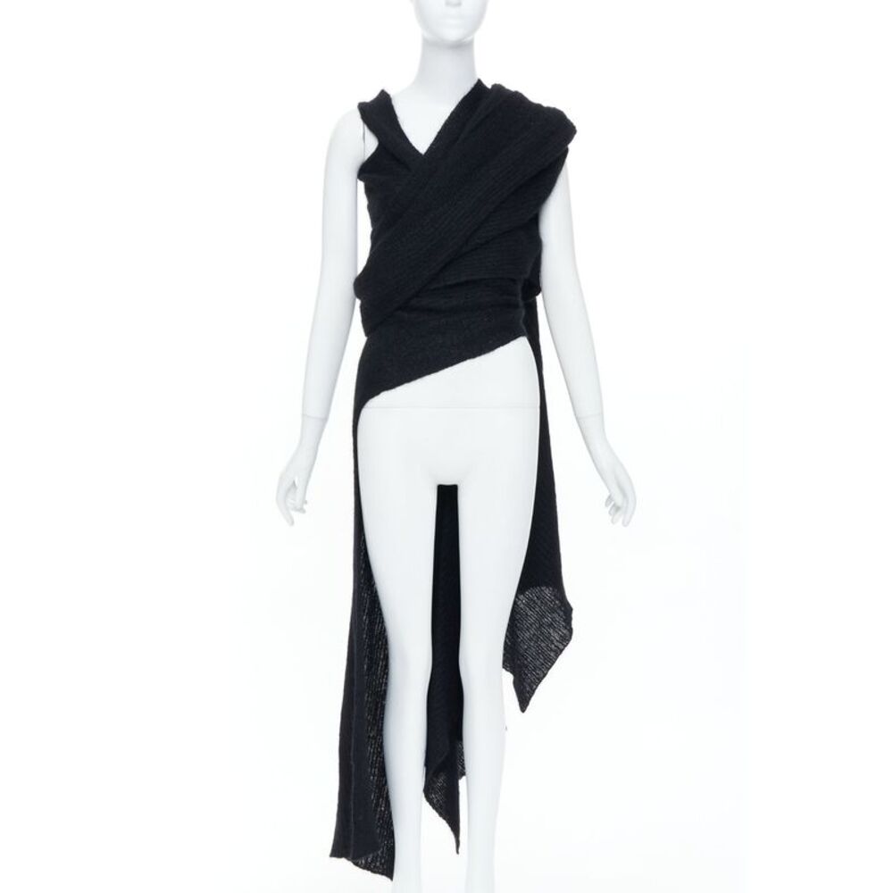 Yohji Yamamoto Black Wrap Cardigan Sweater